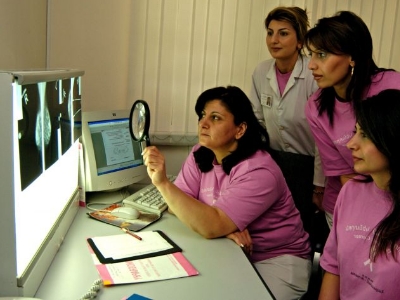 mammogram result on screen